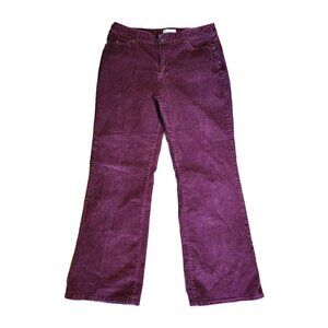 CHADWICKS Solid All Purple Micro Corduroy Pants with Pockets Womens Size 14